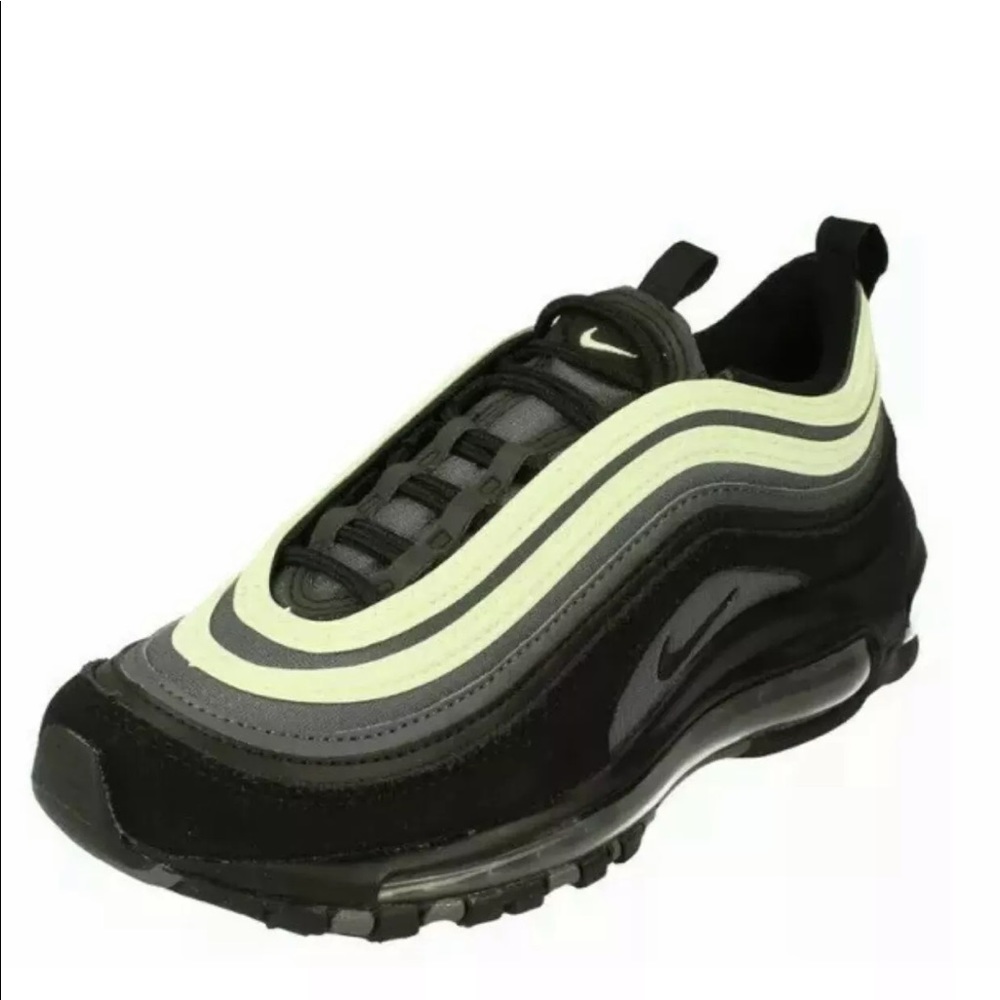 New Nike Air Max 97 Black Volt Green Kid's Size 5